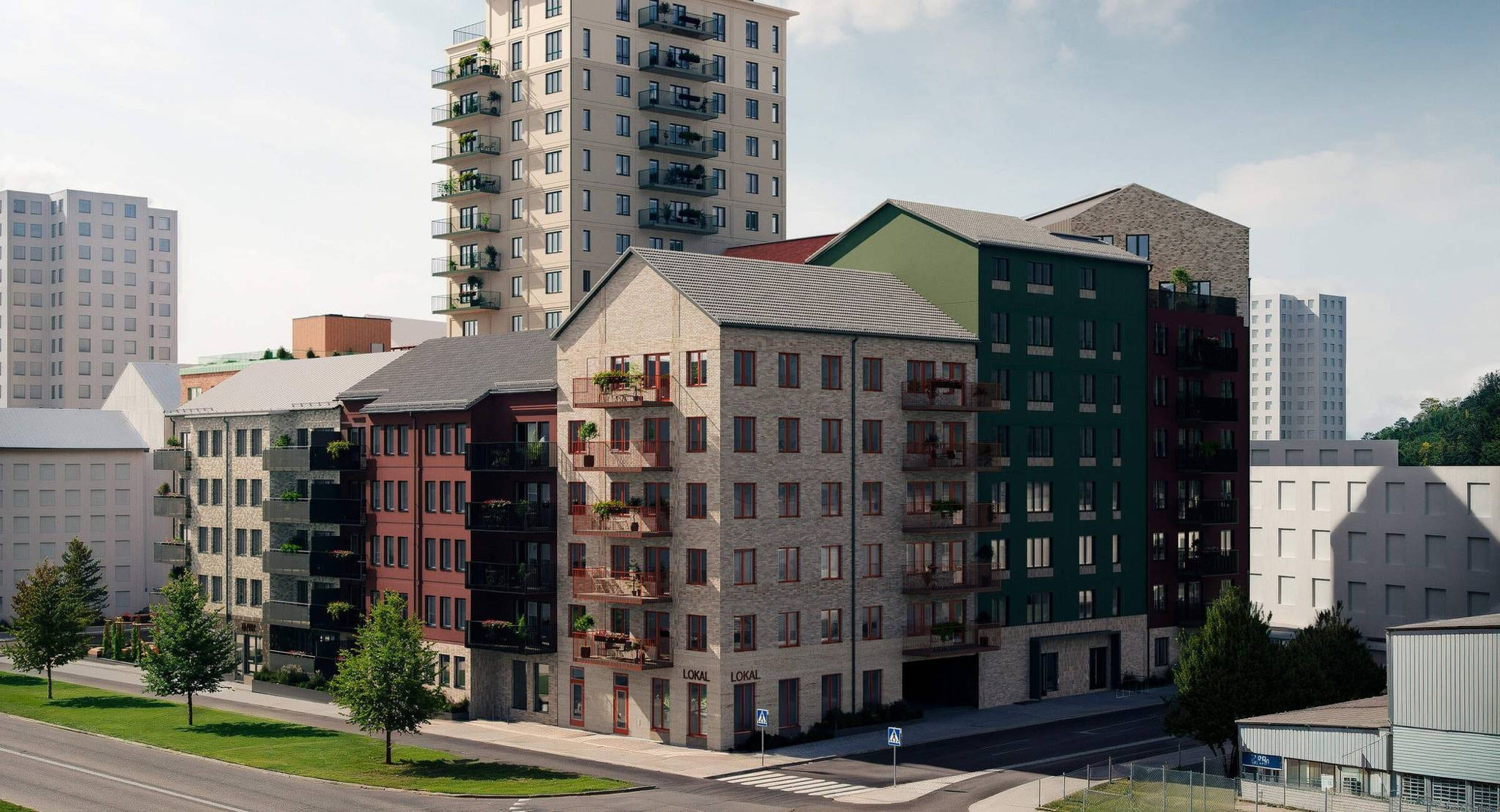Hus 1 · Fasad mot gatan